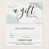 シンプルモダン商品券 (正面&裏面)