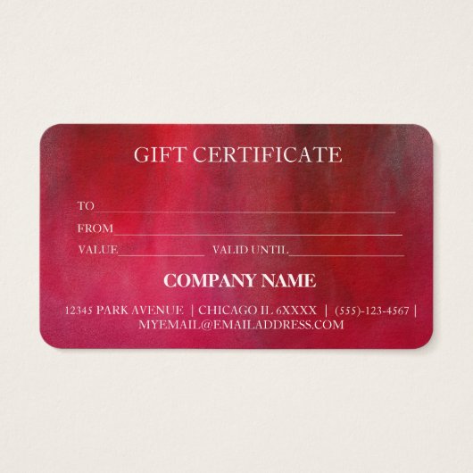 シンプルモダン商品券 (裏面)