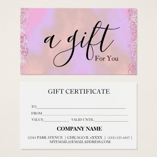 シンプルモダン商品券 (正面&裏面)