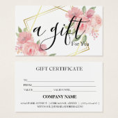 シンプルモダン商品券 (正面&裏面)