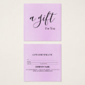 シンプルモダン商品券 (正面&裏面)