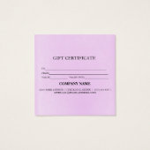 シンプルモダン商品券 (裏面)