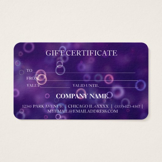 シンプルモダン商品券 (裏面)