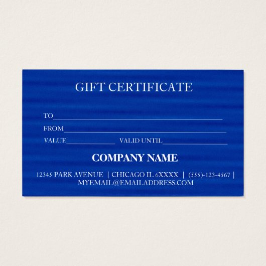 シンプルモダン商品券 (裏面)