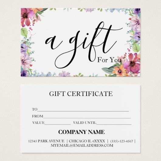 シンプルモダン商品券 (正面&裏面)