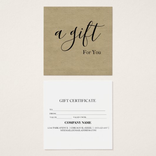 シンプルモダン商品券 (正面&裏面)