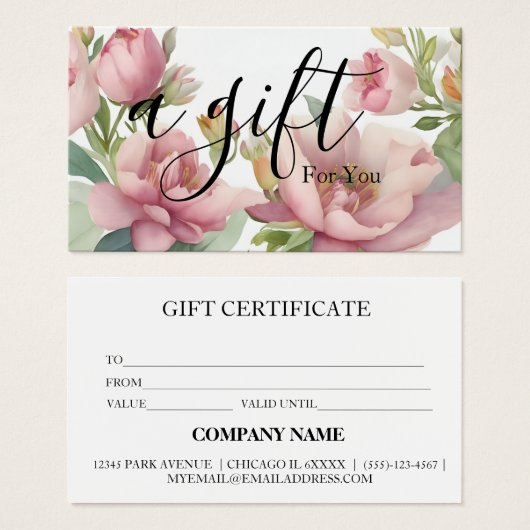 シンプルモダン商品券 (正面&裏面)