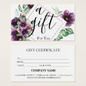 シンプルモダン商品券 (正面&裏面)