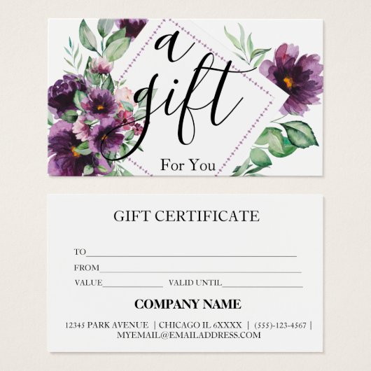 シンプルモダン商品券 (正面&裏面)