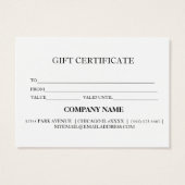 シンプルモダン商品券 (裏面)