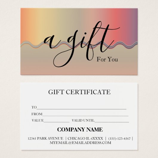 シンプルモダン商品券 (正面&裏面)