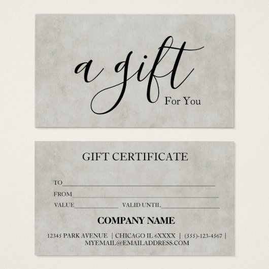 シンプルモダン商品券 (正面&裏面)