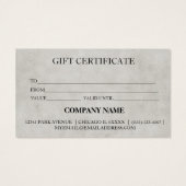 シンプルモダン商品券 (裏面)