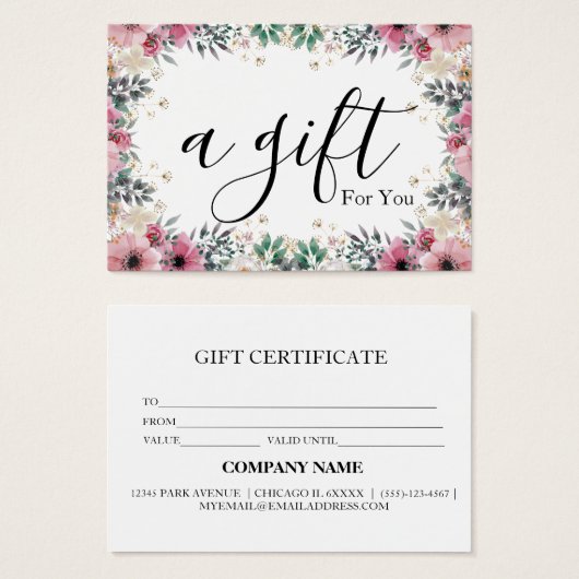 シンプルモダン商品券 (正面&裏面)