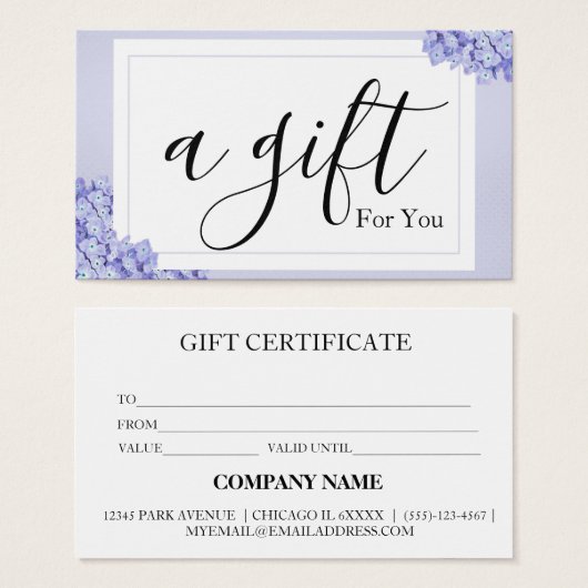 シンプルモダン商品券 (正面&裏面)