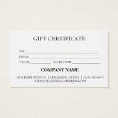 シンプルモダン商品券 (裏面)