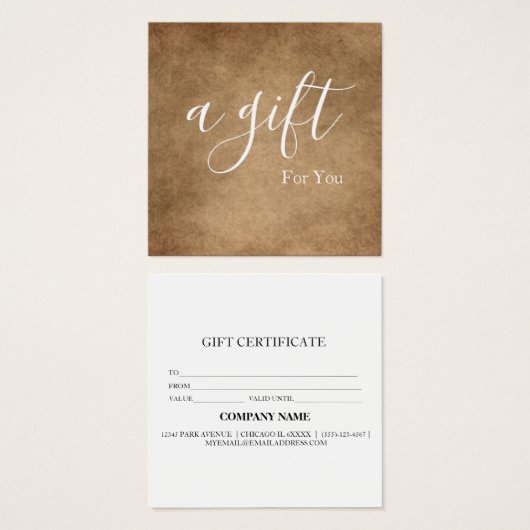 シンプルモダン商品券 (正面&裏面)