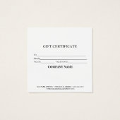 シンプルモダン商品券 (裏面)