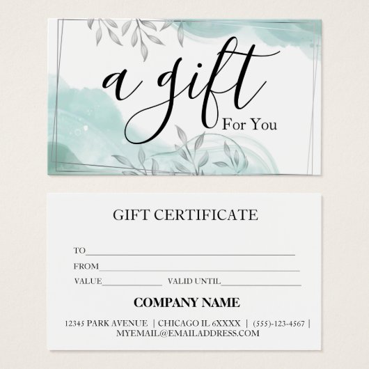 シンプルモダン商品券 (正面&裏面)