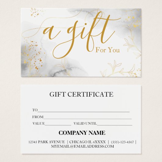 シンプルモダン商品券 (正面&裏面)