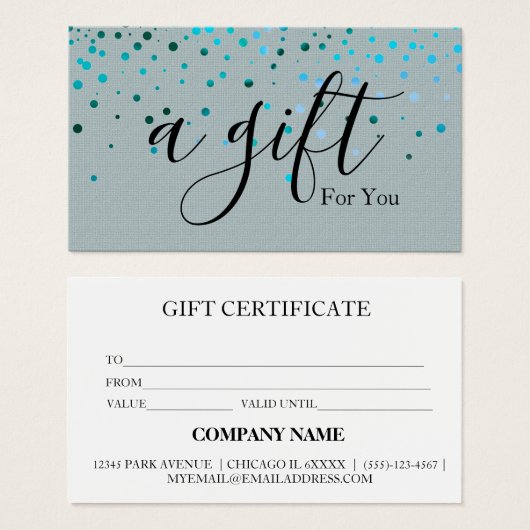 シンプルモダン商品券 (正面&裏面)