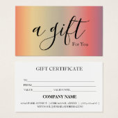 シンプルモダン商品券 (正面&裏面)