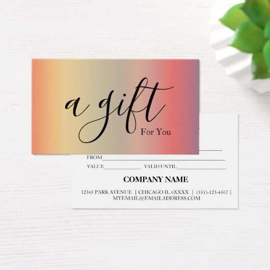 シンプルモダン商品券 (デスク)