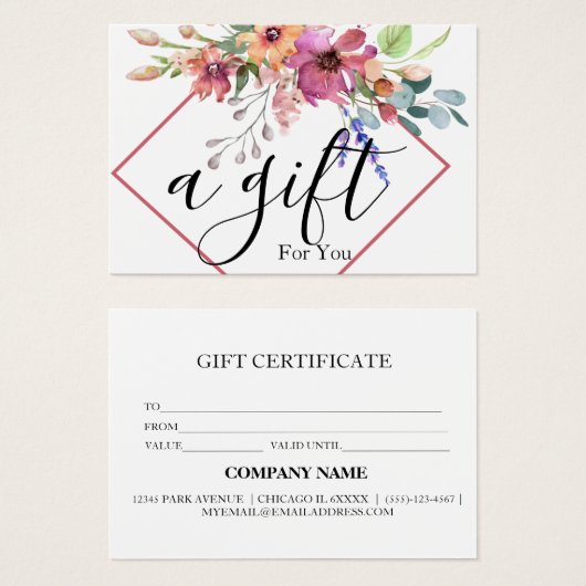 シンプルモダン商品券 (正面&裏面)