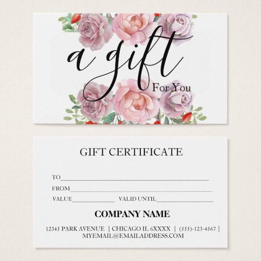 シンプルモダン商品券 (正面&裏面)