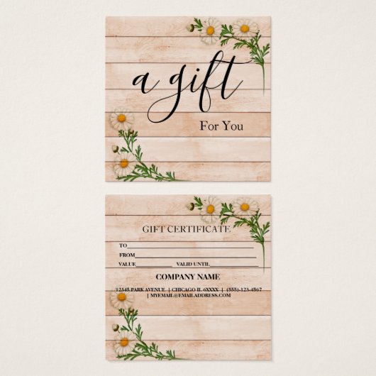 シンプルモダン商品券 (正面&裏面)