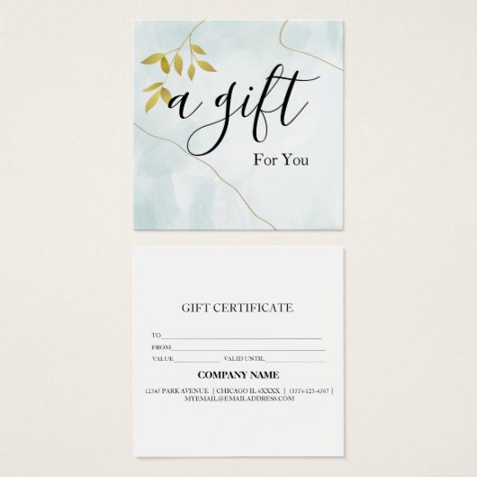 シンプルモダン商品券 (正面&裏面)