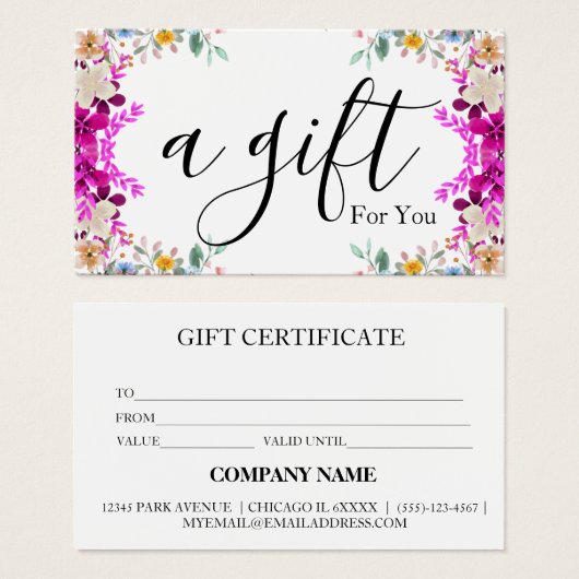 シンプルモダン商品券 (正面&裏面)