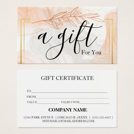 シンプルモダン商品券 (正面&裏面)