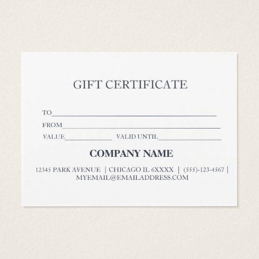 シンプルモダン商品券 (裏面)