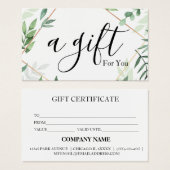 シンプルモダン商品券 (正面&裏面)