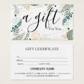 シンプルモダン商品券 (正面&裏面)