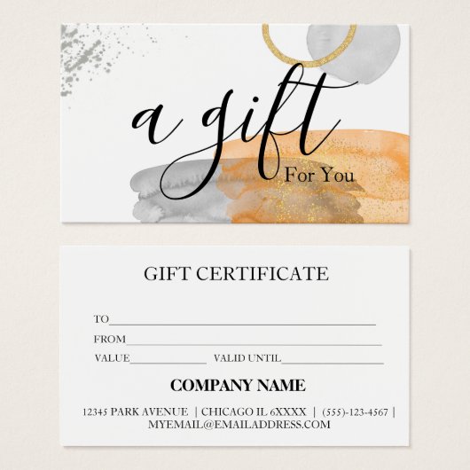 シンプルモダン商品券 (正面&裏面)