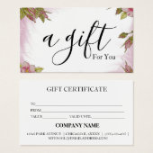 シンプルモダン商品券 (正面&裏面)