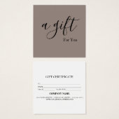 シンプルモダン商品券 (正面&裏面)