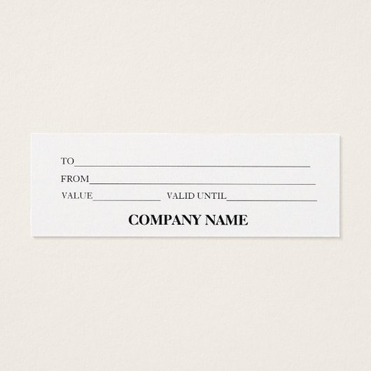 シンプルモダン商品券 (裏面)