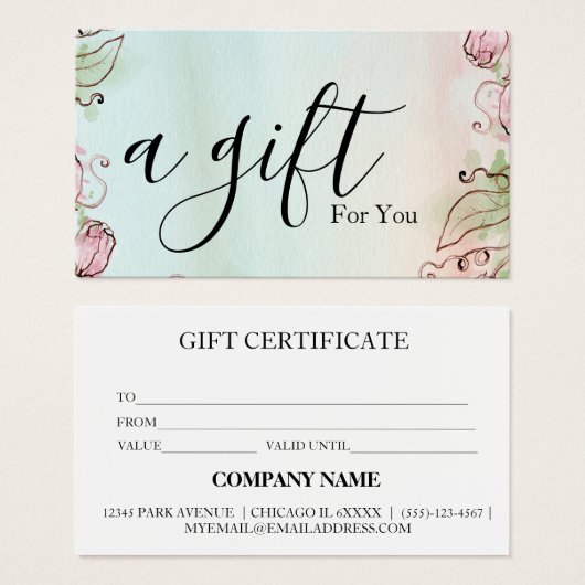 シンプルモダン商品券 (正面&裏面)