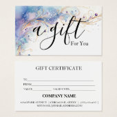 シンプルモダン商品券 (正面&裏面)