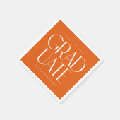 シンプルモダン型オレンジ卒業パーティー スタンダードカクテルナプキン (角)