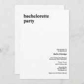 シンプルモダン型バチェロレッテ 招待状 (正面/裏面)