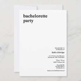 シンプルモダン型バチェロレッテ 招待状