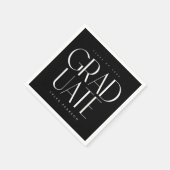 シンプルモダン型ブラック卒業パーティナプキンス スタンダードカクテルナプキン (角)