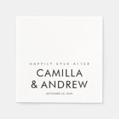 シンプルモダン型白黒結婚型 スタンダードカクテルナプキン (正面)