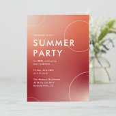 シンプルモダン夏カクテルパーティー（赤） 招待状 (スタンド正面)