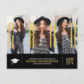 シンプルモダン大学院ブラック3写真お知らせ ポストカード (正面)