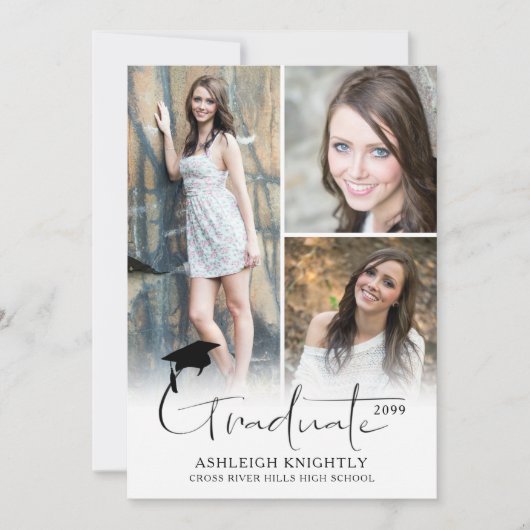 シンプルモダン大学院生4写真 案内状 (正面)